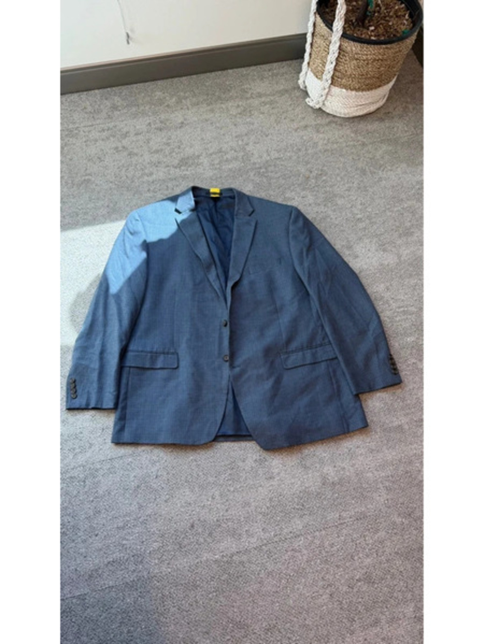 Lauren Ralph Lauren 50L Silk Wool Blue Micro Check Blazer